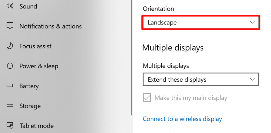 ensure landscape as orientation